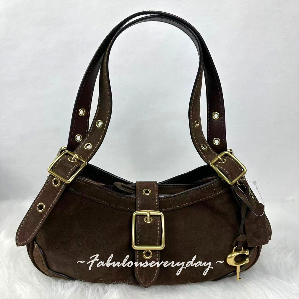 Coach Drifter Shoulder Bag 31 Suede/Gold/Dark Brown CFM44 Limited Edition NWT